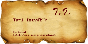 Tari István névjegykártya